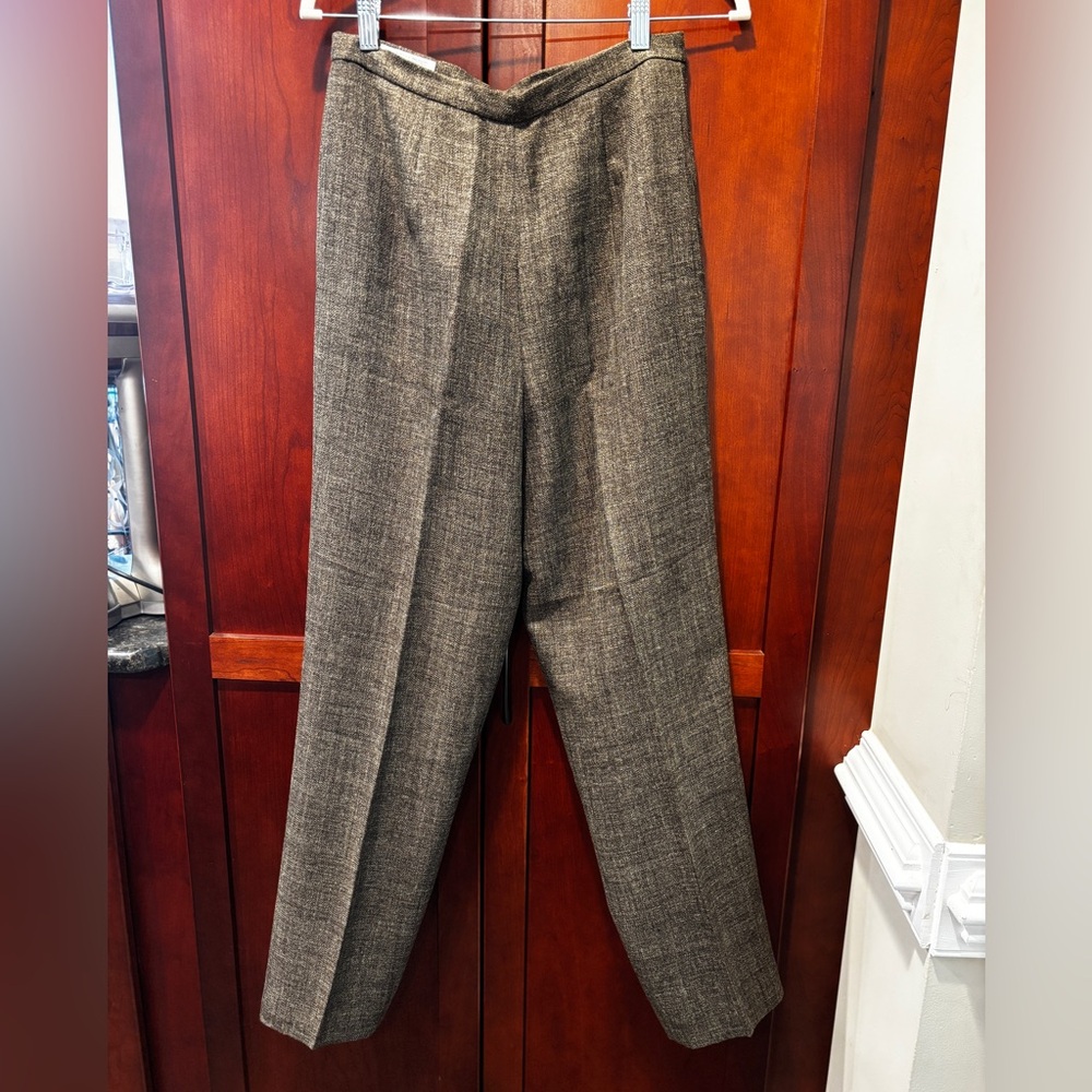 Larry Levine Women's Brown Tweed Trousers